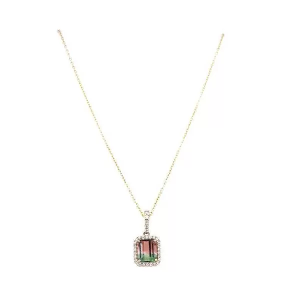 Kelley Collection Bi-Color Tourmaline & Diamond Pendant> Pendants