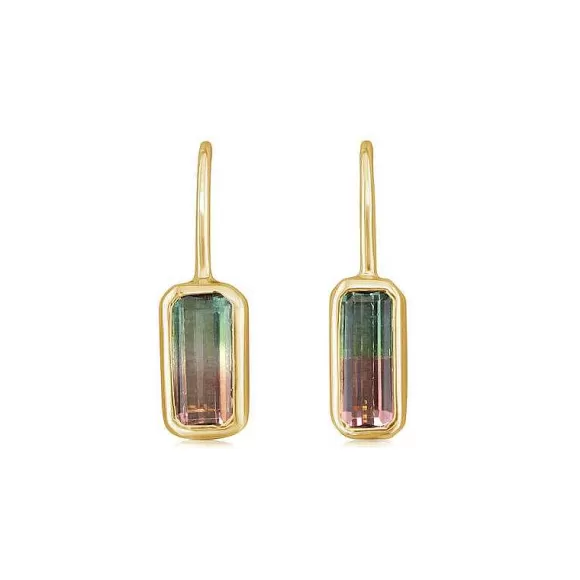 Kelley Collection Bi-Color Tourmaline Bezel Earrings> Earrings