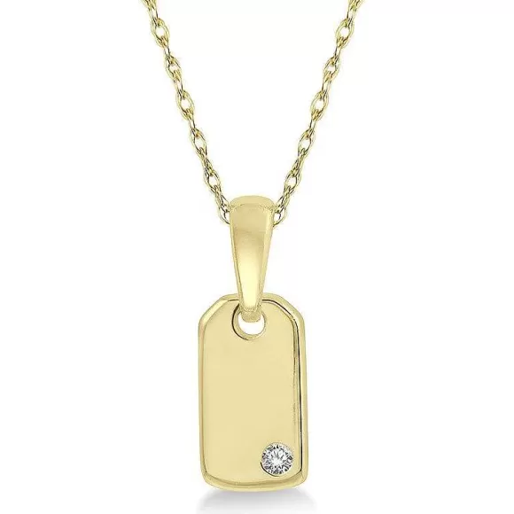 Kelley Collection Diamond Dog Tag Pendant> Pendants