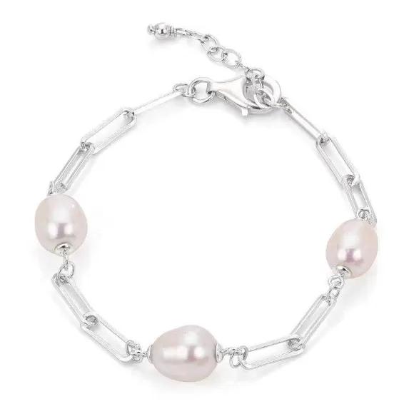 Kelley Collection Freshwater Cultured Pearl Paperclip Chain Bracelet> Bracelets