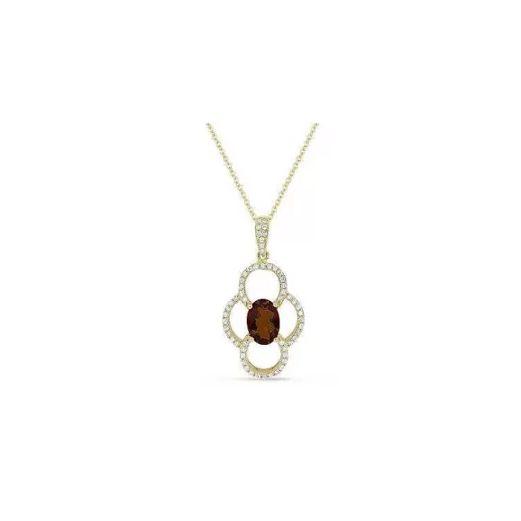 Kelley Collection Garnet & Diamond Necklace> Pendants