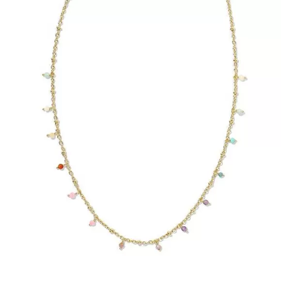 Kendra Scott Camry Beaded Strand Necklace Gold In Pastel Mix> Necklaces