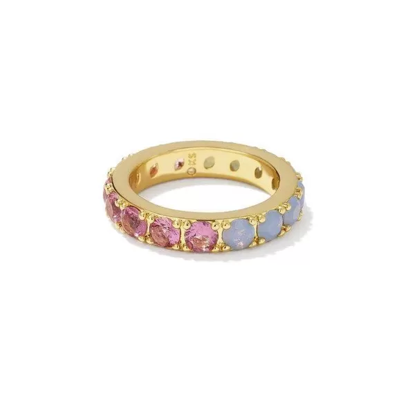 Kendra Scott Chandler Band Ring Gold In Pink Blue Mix - Size 6> Rings