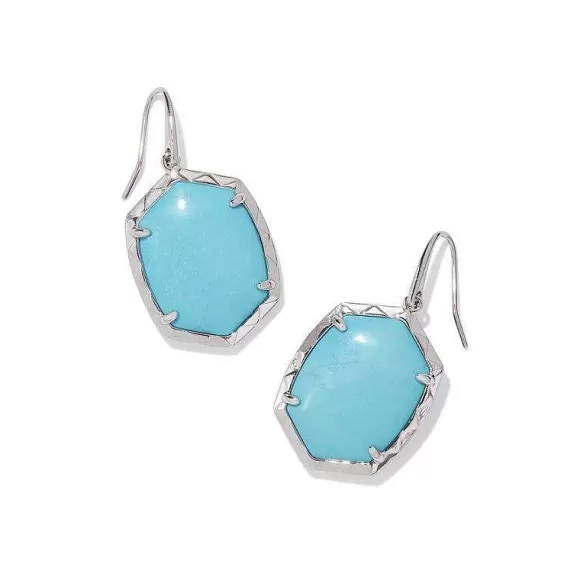 Kendra Scott Daphne Silver Drop Earrings In Variegated Turquoise Magnesite> Earrings
