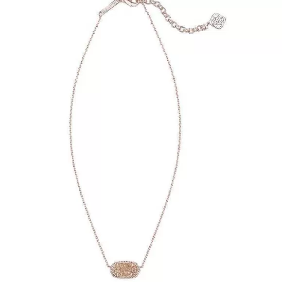 Kendra Scott Elisa In Rose Gold Drusy> Necklaces